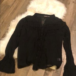 apt 9  sheer blouse button up